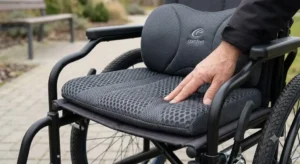 Coussin d'assise respirant et coussin de dossier d'un fauteuil roulant pliant léger