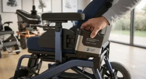 Batterie au lithium amovible et rechargeable d'un fauteuil roulant électrique 