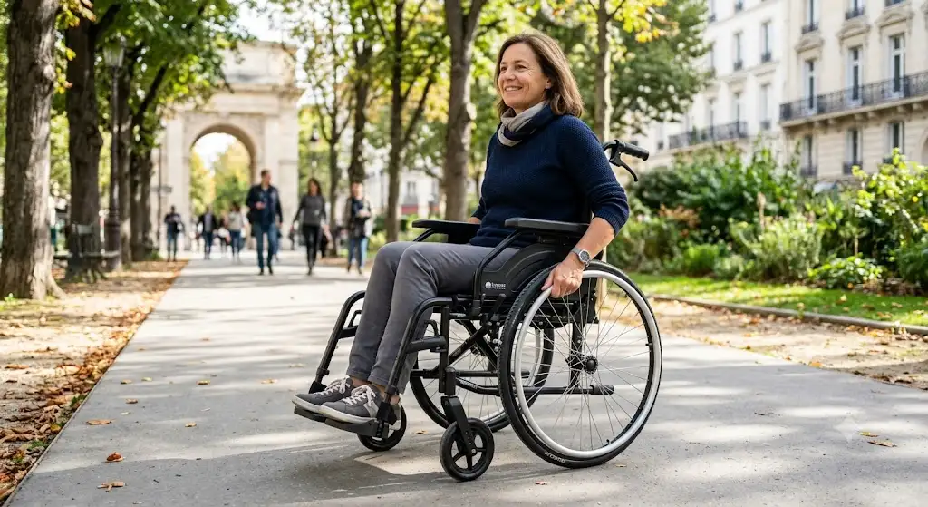 Avis et test complet sur un fauteuil roulant Sunrise Medical avis pliable pour adulte en situation d utilisation