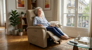 Fauteuil électrique moins de 1500 euros massant et chauffant en cuir synthétique