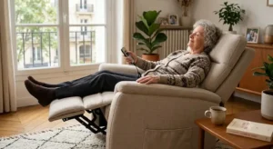 Fauteuil électrique moins de 1500 euros en tissu anti-tache pour personnes âgées
