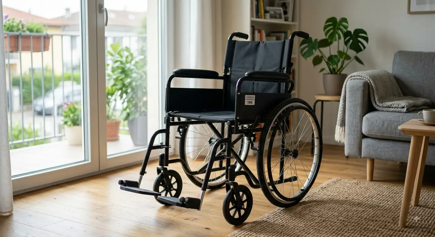 Carrozzina economica da 150 euro pieghevole e compatta per disabili e anziani