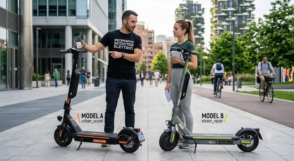 n grafica: tabella comparativa dei migliori modelli nelle recensioni di scooter elettrici per la mobilita urbana