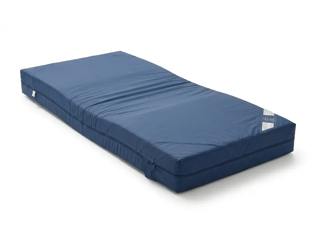 Matelas à mémoire de forme médicalisé pour lit médical sur fond blanc