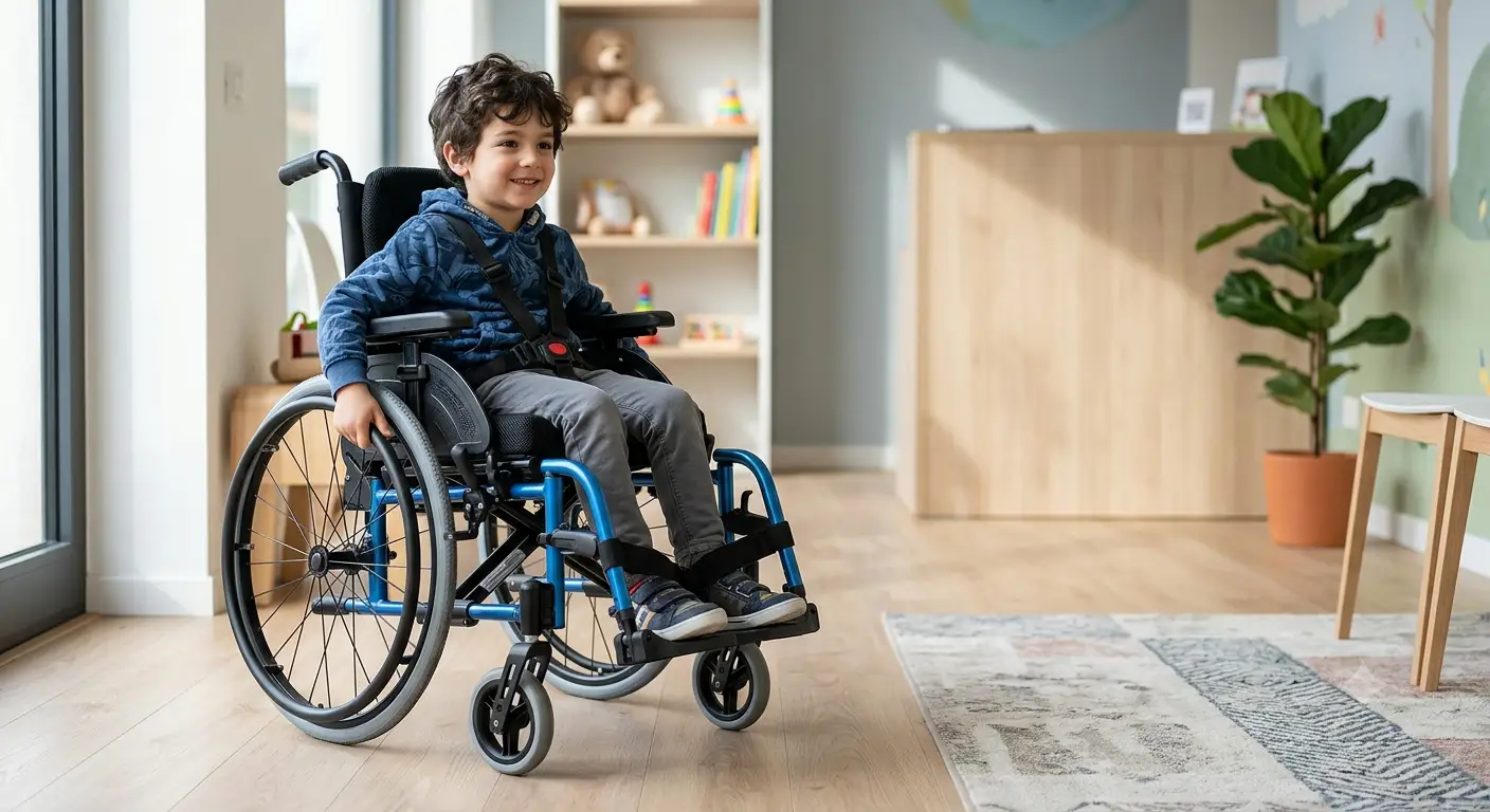 Carrozzina pediatrica pieghevole in alluminio leggero per la mobilita quotidiana dei bambini